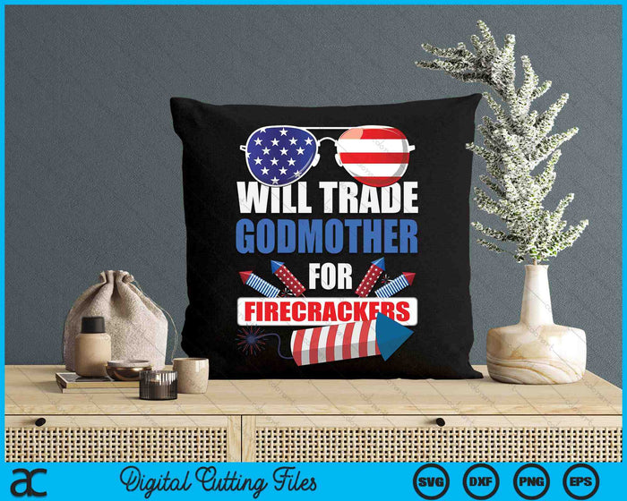 Boys 4th Of July Kids Trade Godmother For Firecrackers SVG PNG Digital Cutting Files