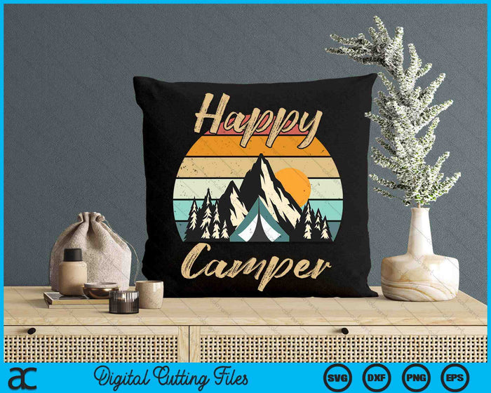 Funny Camping Hiking Lover Present Happy Camper Gift SVG PNG Digital Cutting File