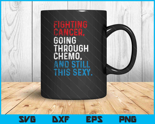 Divertido luchador contra el cáncer cita inspiradora paciente de quimioterapia SVG PNG cortando archivos imprimibles