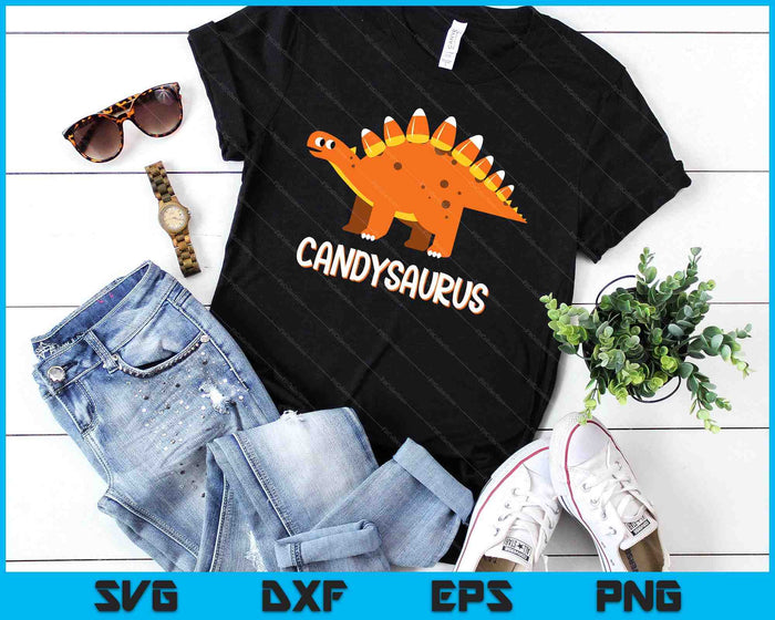 Grappige Candysaurus Candy Corn Dinosaur Halloween Peuter Kid SVG PNG Digitale Snijbestanden