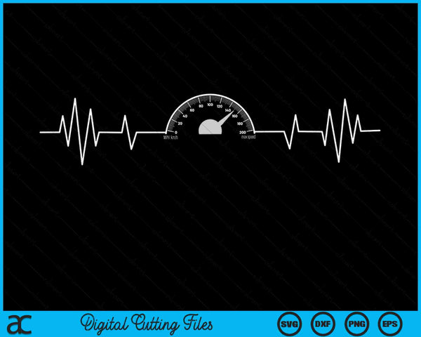 Grappige auto snelheidsmeter Automonteur jongens Heartbeat SVG PNG digitaal snijden bestand