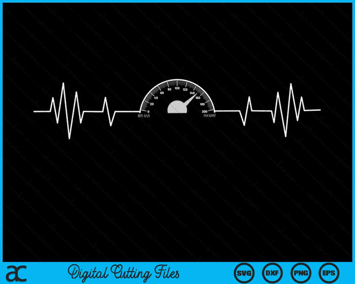 Divertido coche velocímetro auto mecánico chicos latido del corazón SVG PNG archivo de corte digital