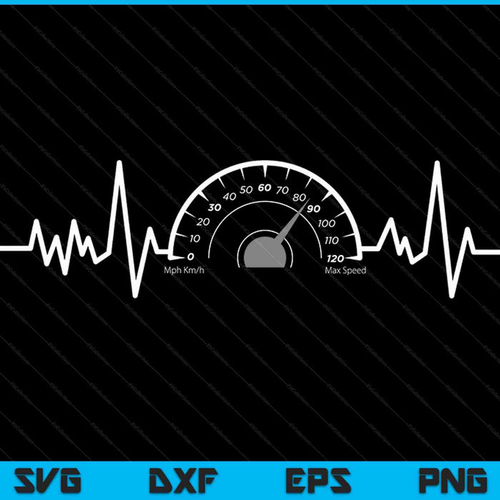 Car speedometer auto mechanic guys heartbeat SVG cut file