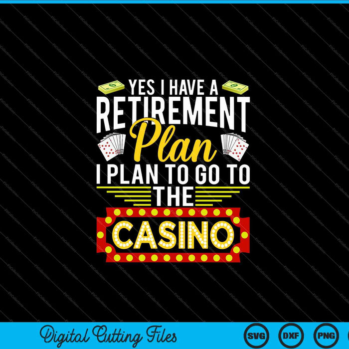 Grappig casino cadeau voor mannen vrouwen cool pensioen SVG PNG digitale snijbestanden