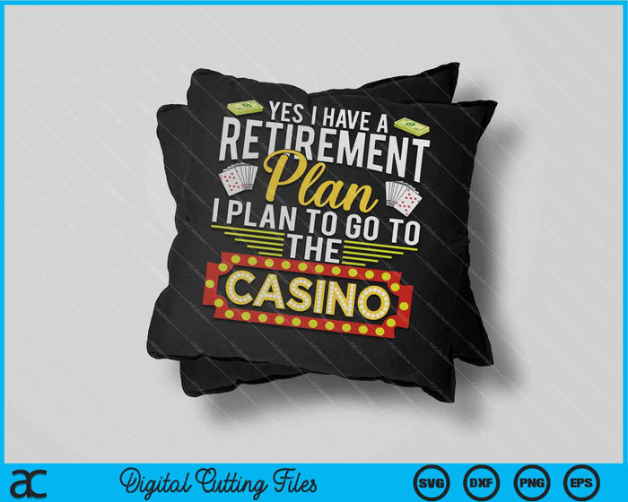 Grappig casino cadeau voor mannen vrouwen cool pensioen SVG PNG digitale snijbestanden