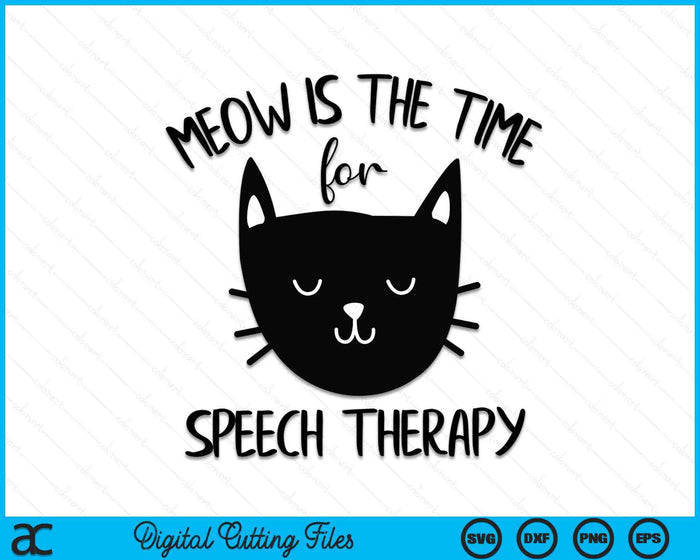 Cat Pun Terapia del Habla SLP Terapeuta Lindo Gatito SVG PNG Archivos de Corte Digital