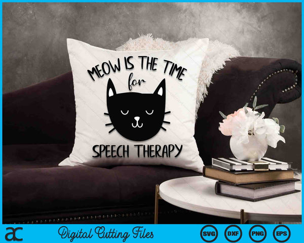 Cat Pun Terapia del Habla SLP Terapeuta Lindo Gatito SVG PNG Archivos de Corte Digital