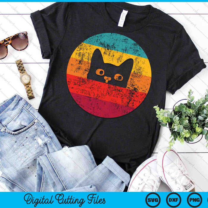 Funny Cat Retro Vintage SVG PNG Digital Cutting Files