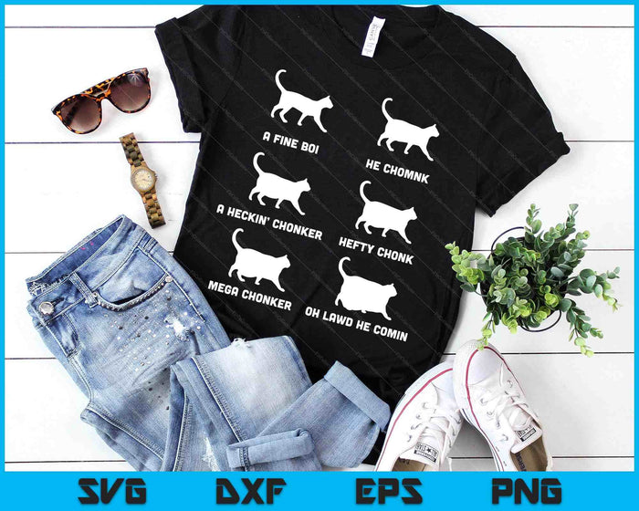 Funny Cats Meme Chonk Cat Chart SVG PNG Digital Printable Files