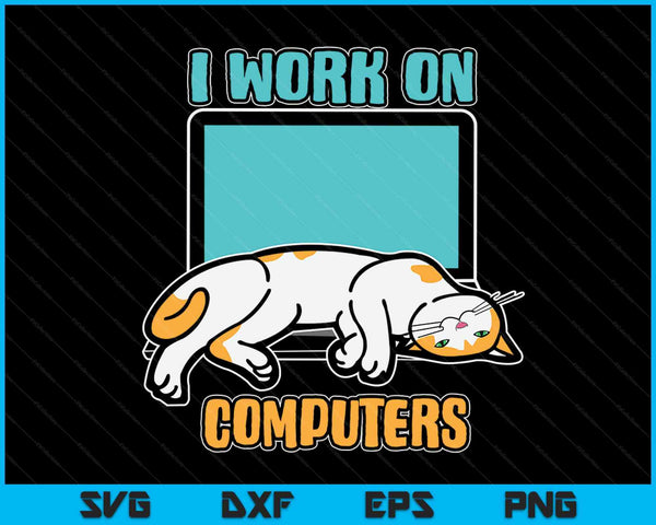 Gatos divertidos y computadoras Halloween Kitty para los amantes de las mascotas SVG PNG Cortar archivos imprimibles