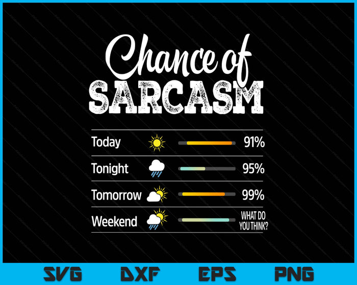 Funny Chance of Sarcasm Humor Fun Sarcastic SVG PNG Digital Printable Files
