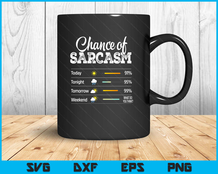 Funny Chance of Sarcasm Humor Fun Sarcastic SVG PNG Digital Printable Files