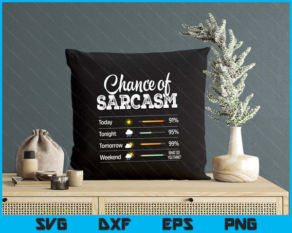 Funny Chance of Sarcasm Humor Fun Sarcastic SVG PNG Digital Printable Files