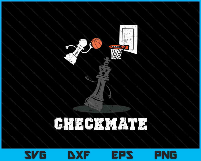 Funny Checkmate Chess Basketball Game Board King Pawn Piece SVG PNG Cutting Printable Files