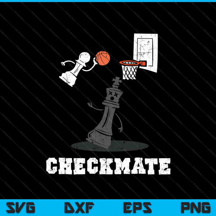 Funny Checkmate Chess Basketball Game Board King Pawn Piece SVG PNG Cutting Printable Files