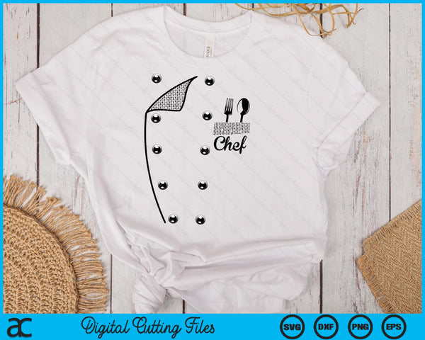 Funny Chef Costume Jacket Faux Cook's Uniform SVG PNG Digital Printable Files