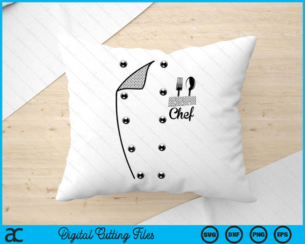 Funny Chef Costume Jacket Faux Cook's Uniform SVG PNG Digital Printable Files
