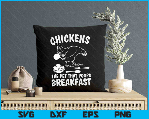 Funny Chickens Pet Poop Breakfast Backyard Farmer SVG PNG Digital Printable Files