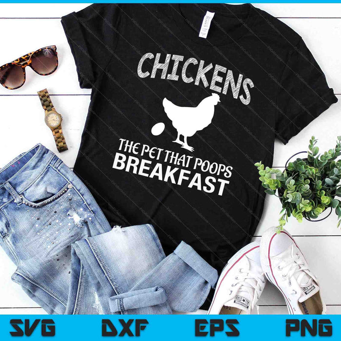 Kippen het huisdier dat poept ontbijt SVG PNG digitale snijbestanden