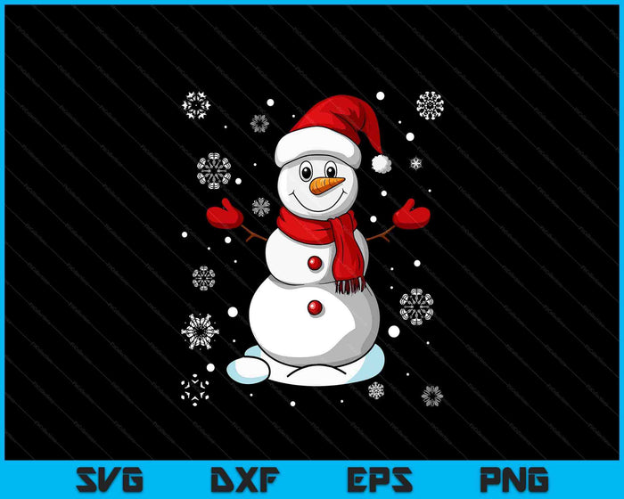 Funny Christmas Snowman Tee Cute Santa SVG PNG Digital Printable Files