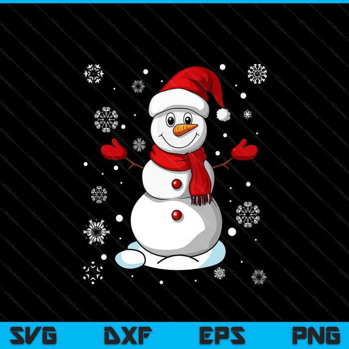 Funny Christmas Snowman Tee Cute Santa SVG PNG Digital Printable Files