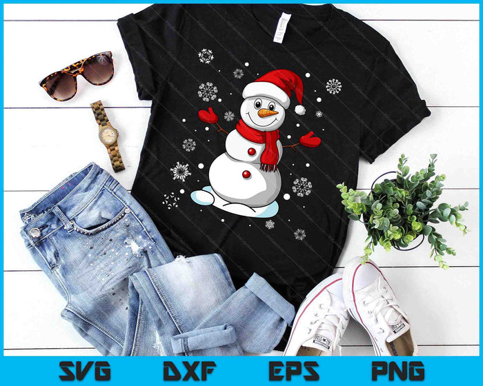 Funny Christmas Snowman Tee Cute Santa SVG PNG Digital Printable Files