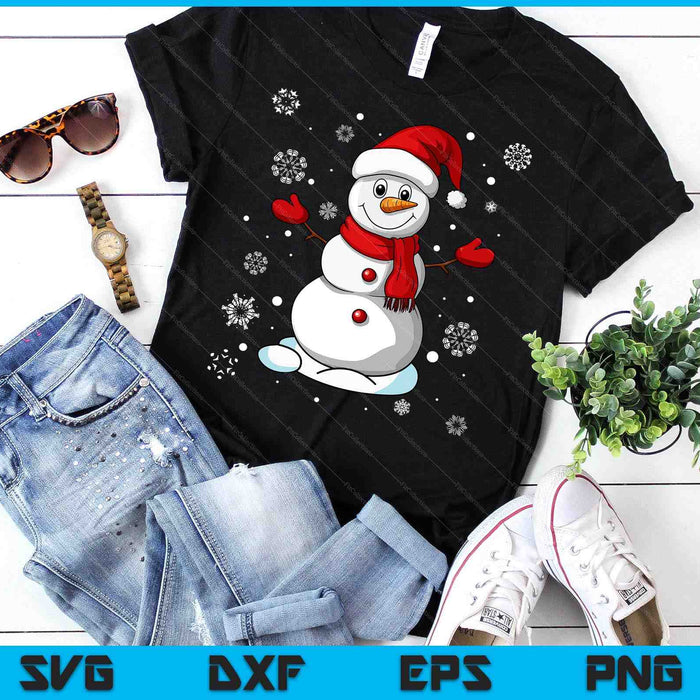 Funny Christmas Snowman Tee Cute Santa SVG PNG Digital Printable Files