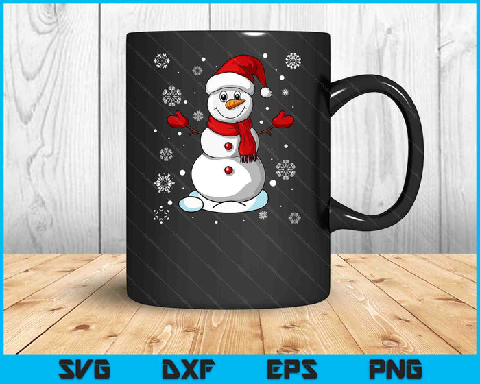 Funny Christmas Snowman Tee Cute Santa SVG PNG Digital Printable Files