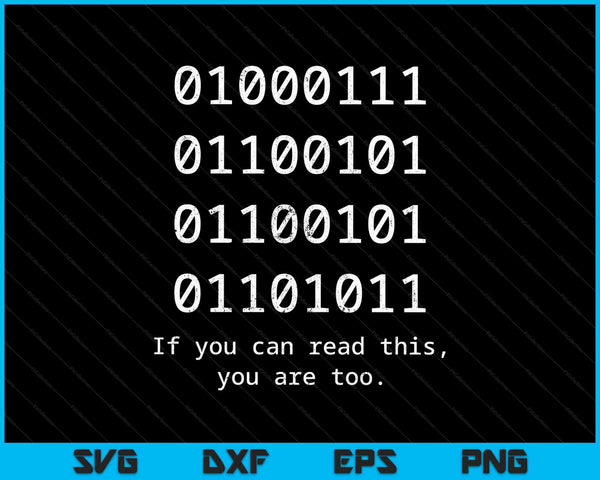 Funny Computer Binary Code Programmer SVG PNG Cutting Printable Files