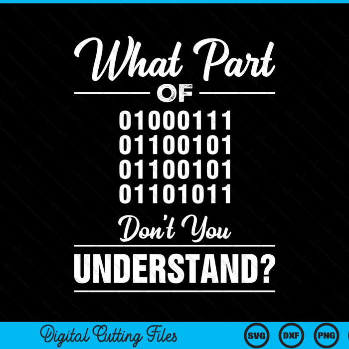 Computer binary code programmer developer geek SVG cut file