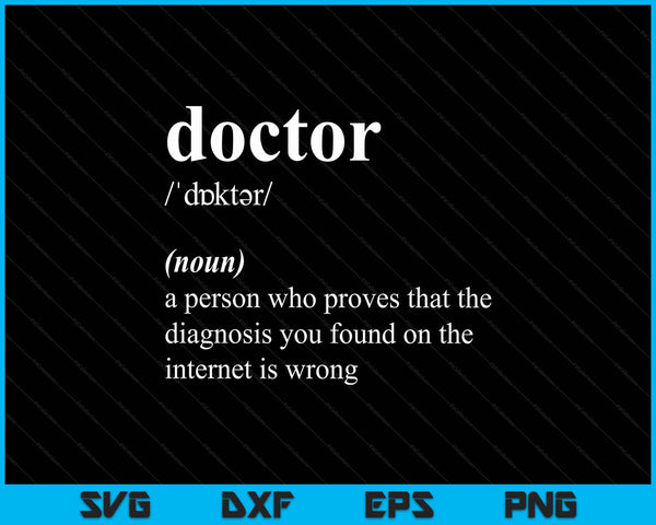 Cool doctor definition SVG cut file