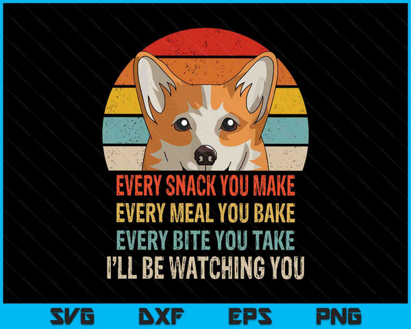 Corgi retro every snack you make every meal you bake SVG cut file