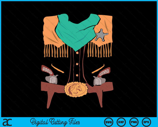 Funny Cowboy Western Halloween Costume Sheriff Vest Outfit SVG PNG Digital Cutting Files