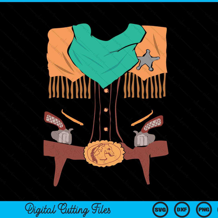 Cowboy Sheriff Vest Funny Halloween Costume SVG PNG cut file for Cricut