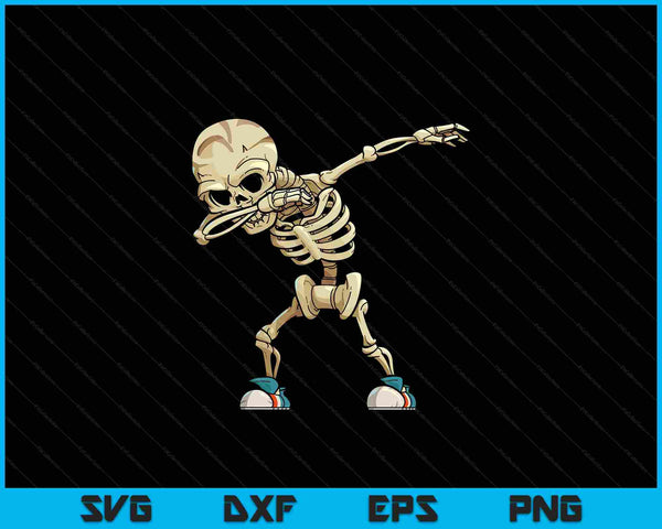 Dabbing skeleton spooky Halloween costume SVG cut file