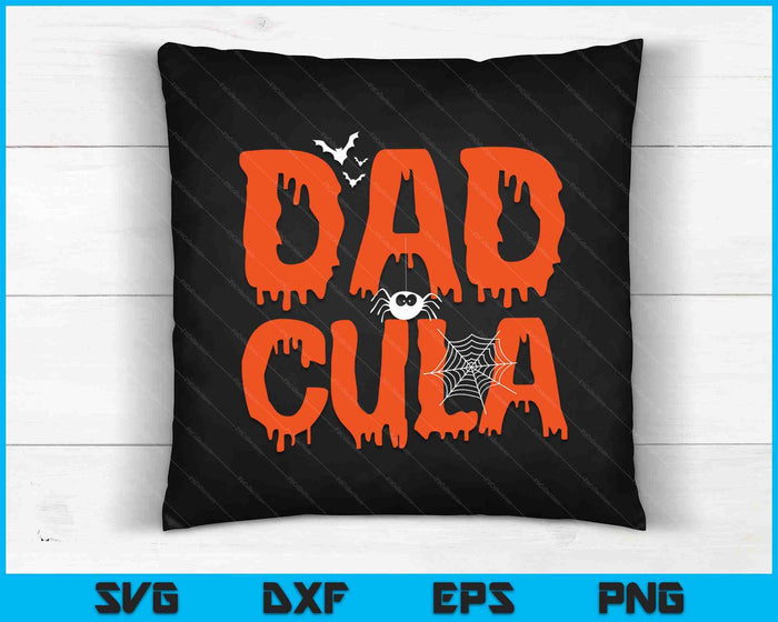 Divertido Dadcula Halloween Papá Drácula Traje SVG PNG Archivos de corte digital