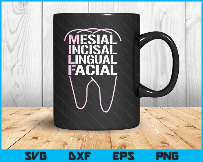 Funny Dental Quote Milf Mesial Incisal Lingual Facial SVG PNG Digital Printable Files