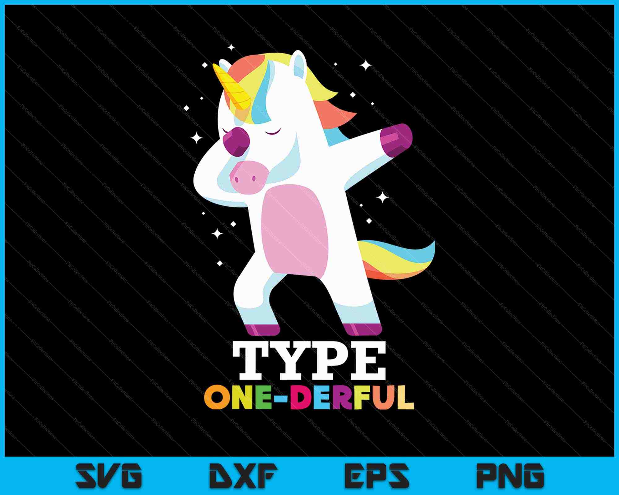Funny Diabetic Type 1 Diabetes T1D Type One-Derful Unicorn SVG PNG Files –  creativeusarts