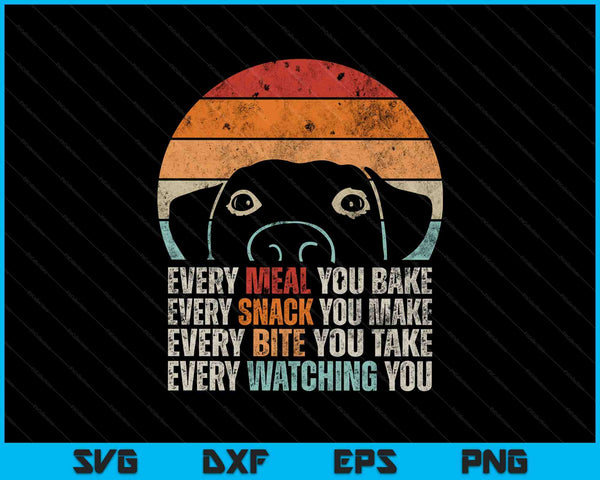 Funny Dog Retro Dog I'll Be Watching You Dog SVG PNG Cutting Printable Files