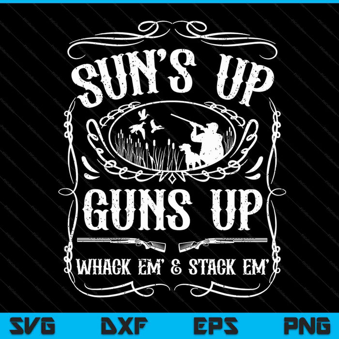 Duck Hunting Suns Up Whack Em en Stack Em Hunter SVG PNG digitale snijbestanden