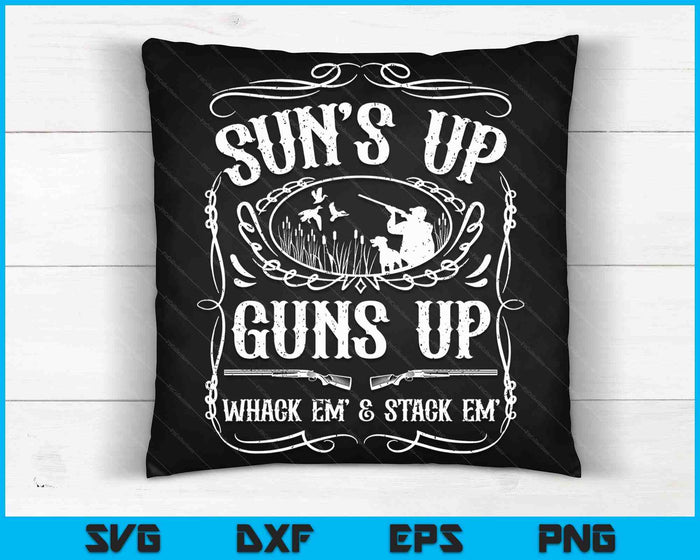 Duck Hunting Suns Up Whack Em en Stack Em Hunter SVG PNG digitale snijbestanden