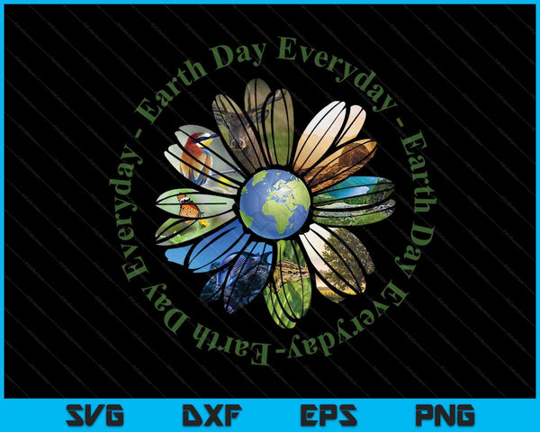 Dag van de aarde alledaagse zonnebloem aarde dierenliefhebbers SVG PNG digitale snijbestanden