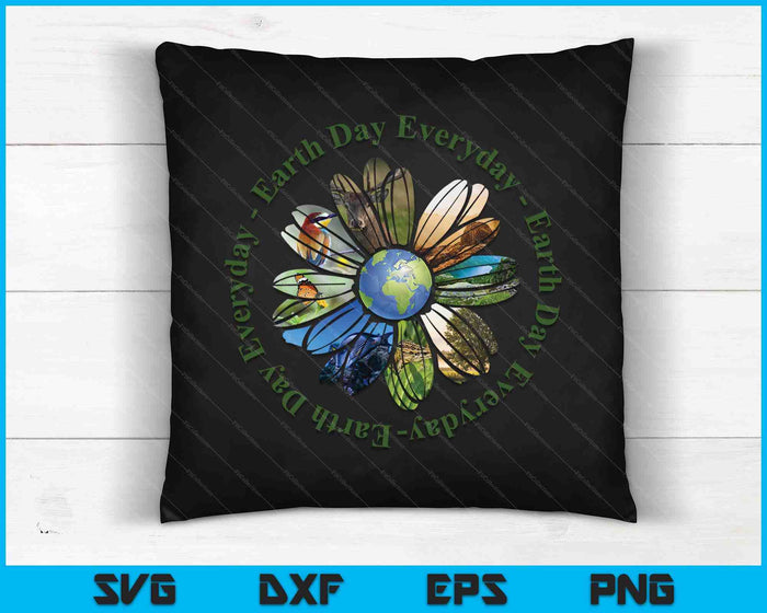 Earth Day Everyday Sunflower Earth Animal Lovers SVG PNG Digital Cutting Files