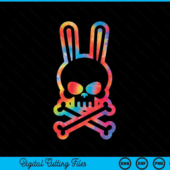 Easter bunny retro tie dye bunny skull cross bone SVG cut file