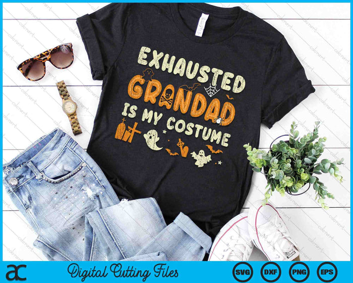 Funny Exhausted Grandad Is My Halloween Costume SVG PNG Digital Cutting File