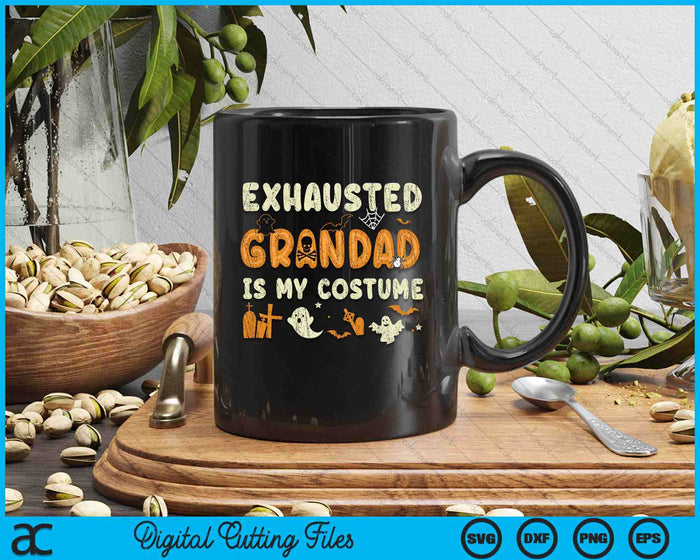 Funny Exhausted Grandad Is My Halloween Costume SVG PNG Digital Cutting File