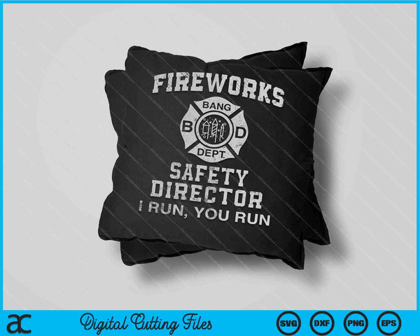 Fireworks Safety Director Firefighter America Red Pyro SVG PNG Cutting Printable Files
