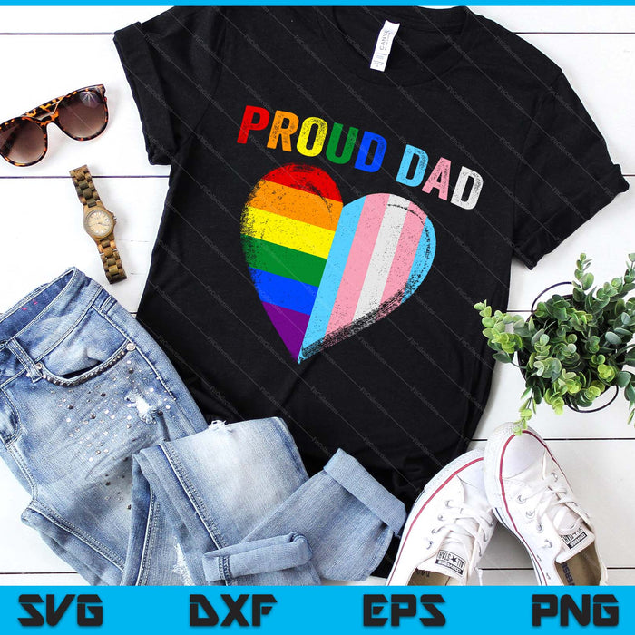 Funny Father's Day Proud Dad Transgender Gay Rainbow Lgbt SVG PNG Digital Printable Files