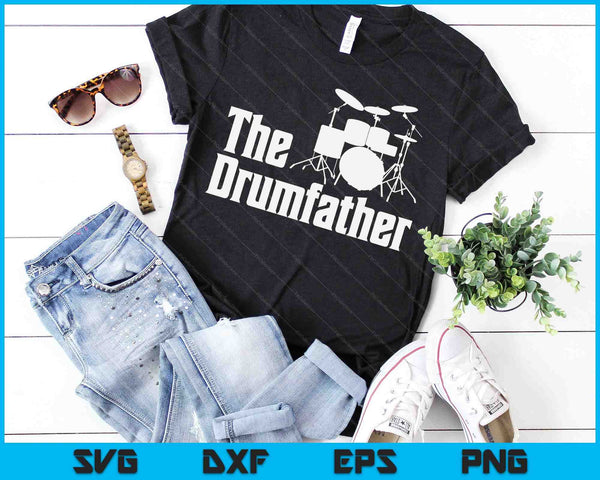Vaderdag de Drum-Vader Drummer Muzikant Papa Gift SVG PNG Digitale Snijbestanden