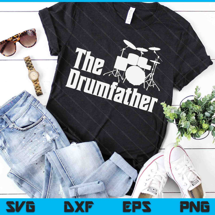 Vaderdag de Drum-Vader Drummer Muzikant Papa Gift SVG PNG Digitale Snijbestanden